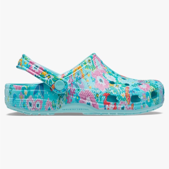 NWT Crocs Classic Disney X Vera Bradley Little Mermaid Clogs, Blue/Multicolour - Picture 2 of 7